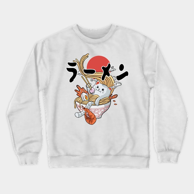 ramen cat Crewneck Sweatshirt by PaperHead